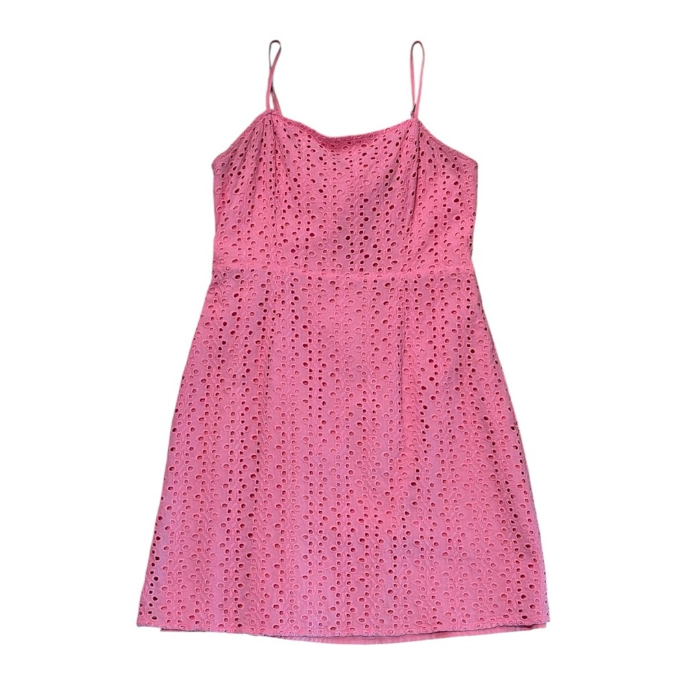 RSQ Pink Eyelet Spaghetti Strap Mini Dress